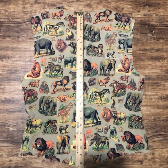 Anne Pinkerton Silk Animal Print Vest | Women’s Size Large - Picture 8 of 8